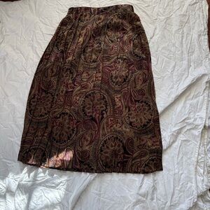 Dark academia pleated Paisley Print Skirt vintage small